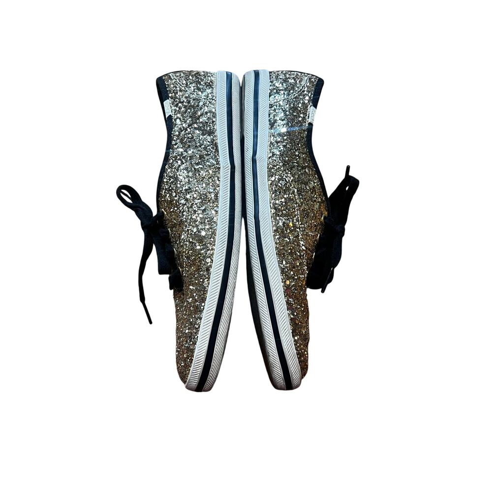 Kate Spade x Keds Champion Gold Glitter Sneakers Black Trim | Size 7 - Picture 3 of 10